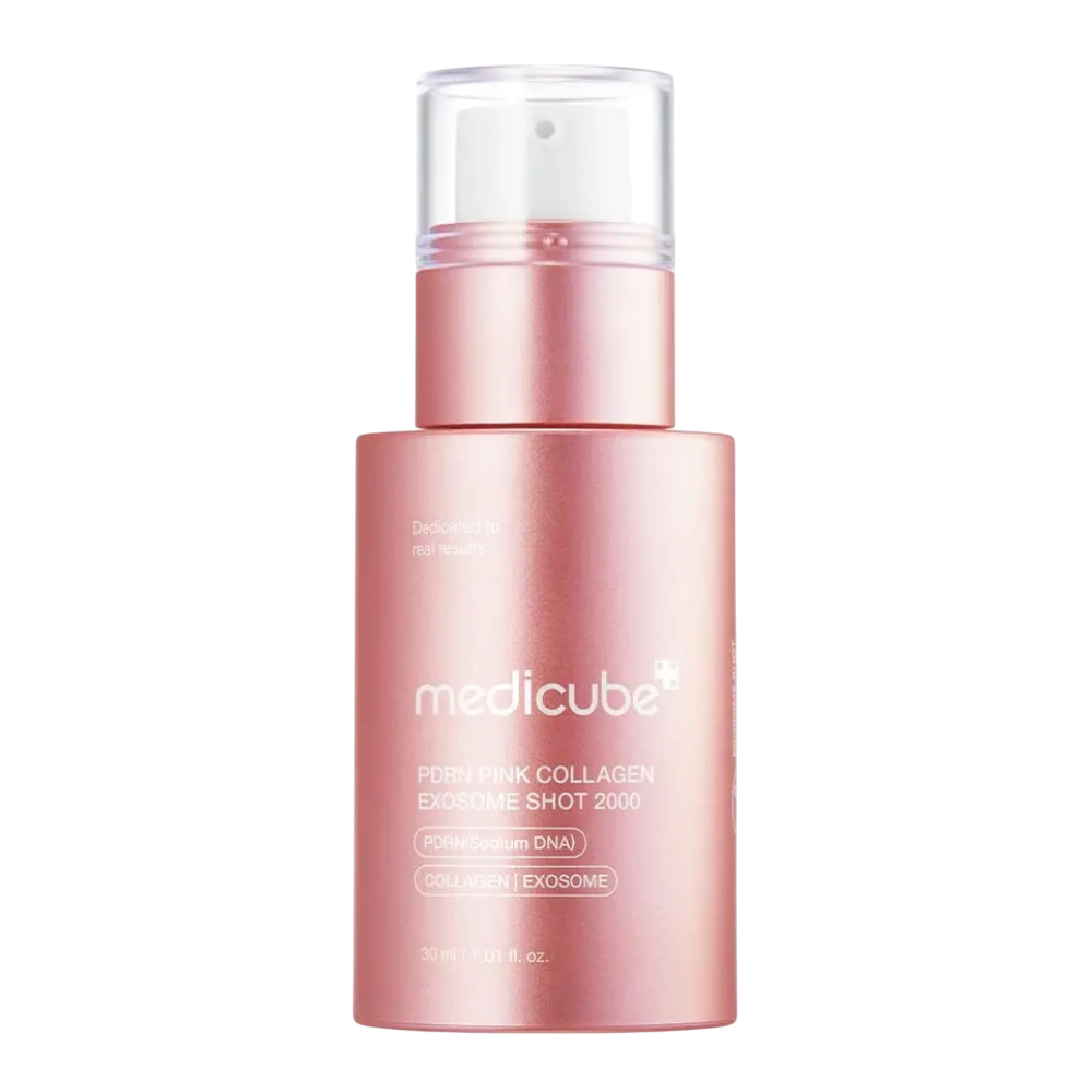 MEDICUBE PDNR Pink Collagen Exosome Shot 2000 30ml - Регенеруюча сироватка з полінуклеотидами, екзосомами та спікулами MEDICUBE PDNR Pink Collagen Exosome Shot 2000 30ml - Регенеруюча сироватка з полінуклеотидами, екзосомами та спікулами